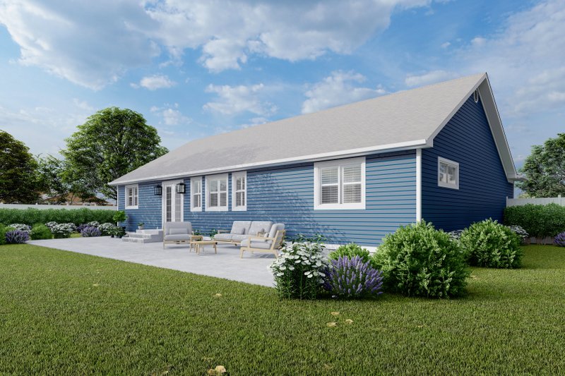 Home Plan - Exterior - Rear Elevation for Ranch House Plan #1060-36 - 5 bed, 3 bath