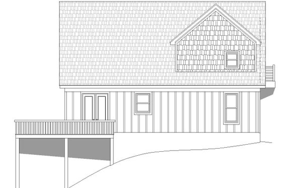 Exterior - Rear Elevation for Country House Plan #932-203 - 3 bed, 2 bath