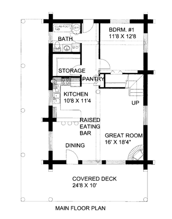 Log Floor Plan - Main Floor Plan #117-600