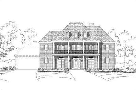 Exterior - Front Elevation for Colonial House Plan #411-380 - 5 bed, 3.5 bath
