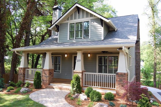 Exterior - Front Elevation 3 for Craftsman House Plan #461-47 - 4 bed, 3 bath