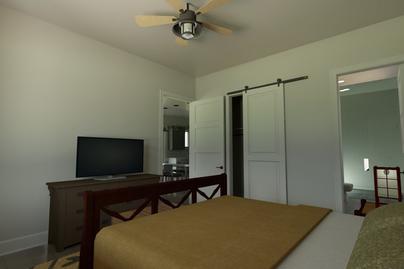 Architectural House Design - Interior - Master Bedroom for Farmhouse House Plan #1069-25 - 2 bed, 2 bath