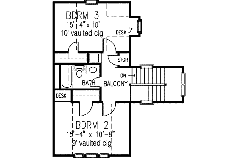 Dream House Plan - Floor Plan - Upper Floor for Bungalow House Plan #410-241 - 3 bed, 2.5 bath