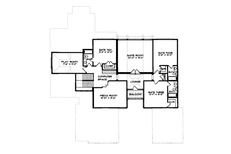 Craftsman Style House Plan - 5 Beds 5.5 Baths 5185 Sq/Ft Plan #413-836 ...