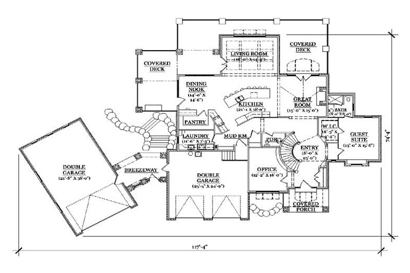 Dream House Plan - Floor Plan - Main Floor for European House Plan #5-431 - 6 bed, 5.5 bath