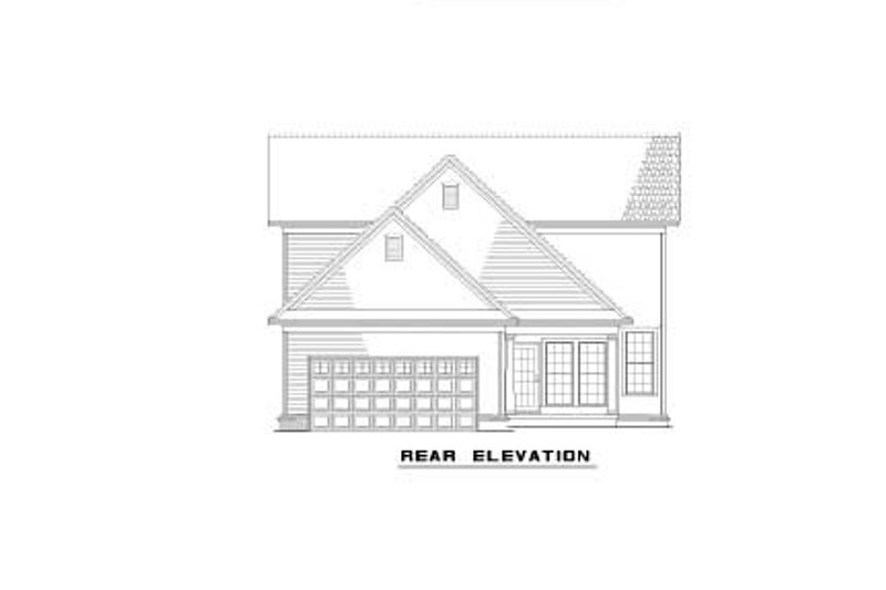 House Blueprint - Exterior - Rear Elevation for Colonial House Plan #17-406 - 3 bed, 2.5 bath