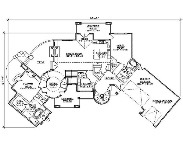 Home Plan - Country Floor Plan - Main Floor Plan #5-417