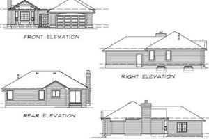 Exterior - Rear Elevation for Traditional House Plan #47-370 - 3 bed, 2 bath
