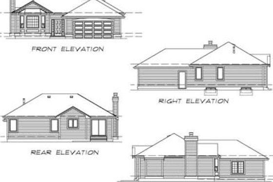 Exterior - Rear Elevation for Traditional House Plan #47-370 - 3 bed, 2 bath