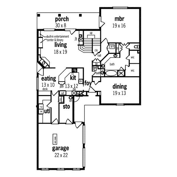 Home Plan - European Floor Plan - Main Floor Plan #45-211