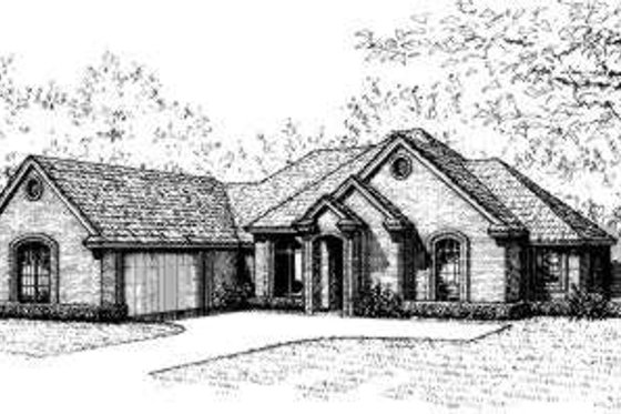 Exterior - Front Elevation for European House Plan #310-117 - 4 bed, 3 bath