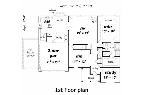Floor Plan - Main Floor House Plan #329-385 - 4 bed, 2.5 bath