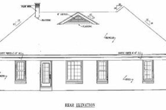 Exterior - Rear Elevation for European House Plan #81-196 - 3 bed, 2 bath