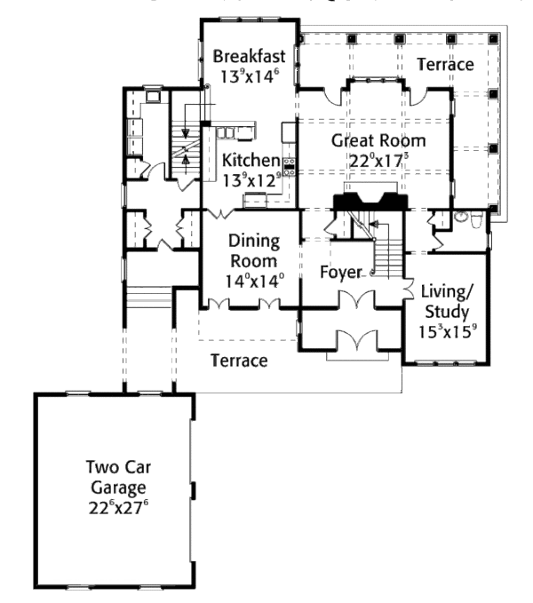 House Design - Mediterranean Floor Plan - Main Floor Plan #429-36