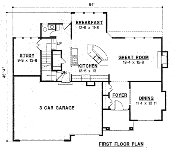 Traditional Floor Plan - Main Floor Plan #67-770