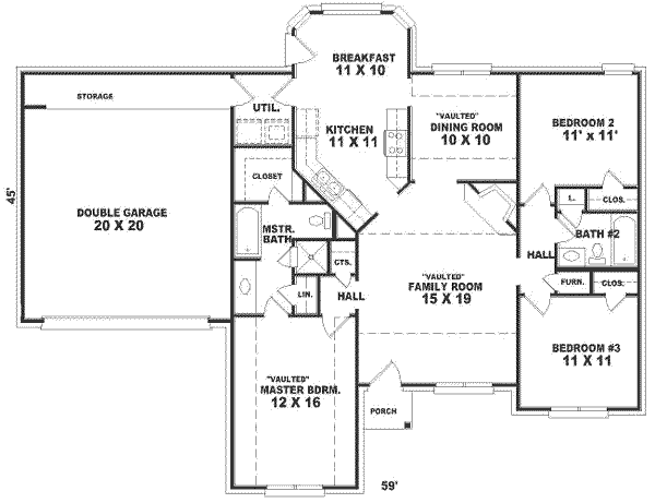 Southern Floor Plan - Main Floor Plan #81-223