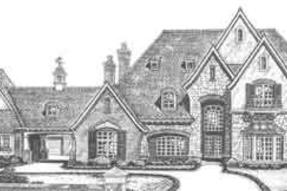 Exterior - Front Elevation for European House Plan #310-353 - 5 bed, 5.5 bath
