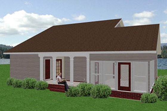 Exterior - Rear Elevation for Traditional House Plan #44-150 - 3 bed, 1 bath