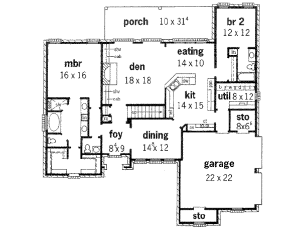 European Floor Plan - Main Floor Plan #16-216