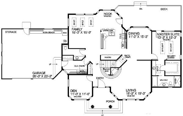 House Blueprint - Traditional Floor Plan - Main Floor Plan #60-195