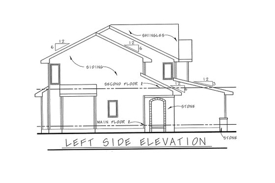 Exterior - Other Elevation for Traditional House Plan #20-1526 - 3 bed, 2.5 bath