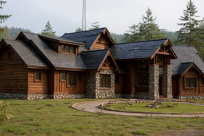 Craftsman Style House Plan - 3 Beds 4 Baths 2604 Sq/Ft Plan #921-4 Exterior