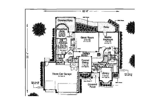 Floor Plan - Main Floor for Colonial House Plan #310-726 - 4 bed, 3.5 bath