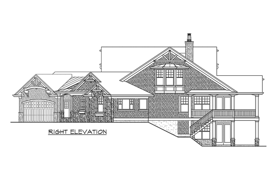 Exterior - Other Elevation 1 for Craftsman House Plan #132-229 - 5 bed, 5 bath