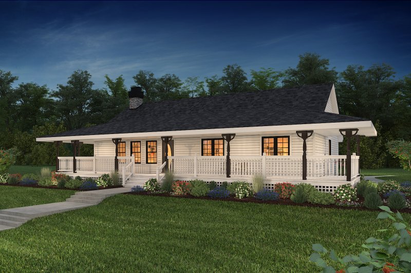 House Blueprint - Farmhouse Exterior - Front Elevation Plan #47-647