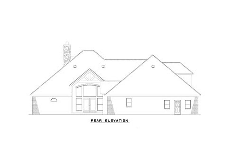 House Plan Design - Exterior - Rear Elevation for European House Plan #17-412 - 4 bed, 4 bath