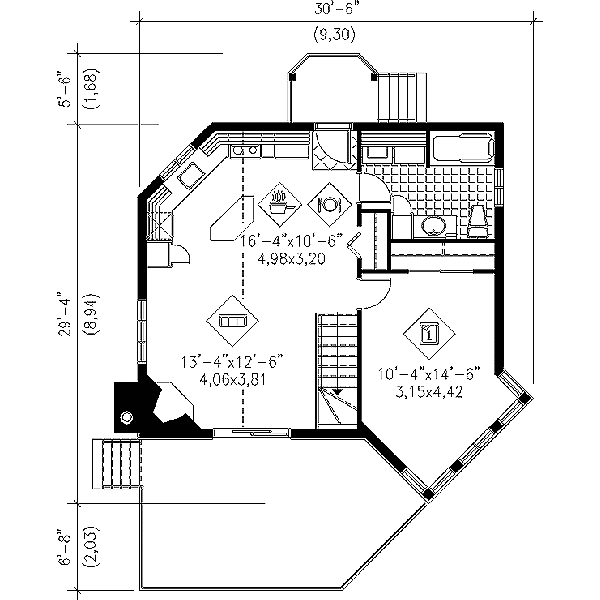 Contemporary Floor Plan - Main Floor Plan #25-4192