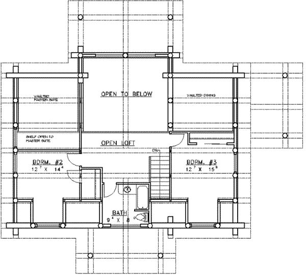 Log Floor Plan - Upper Floor Plan #117-120