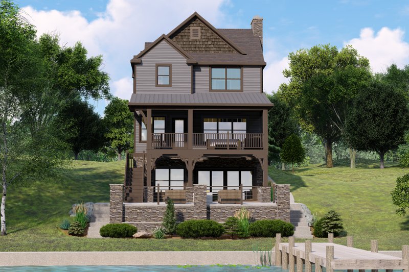 Home Plan - Exterior - Rear Elevation for Cottage House Plan #1064-343 - 3 bed, 4 bath
