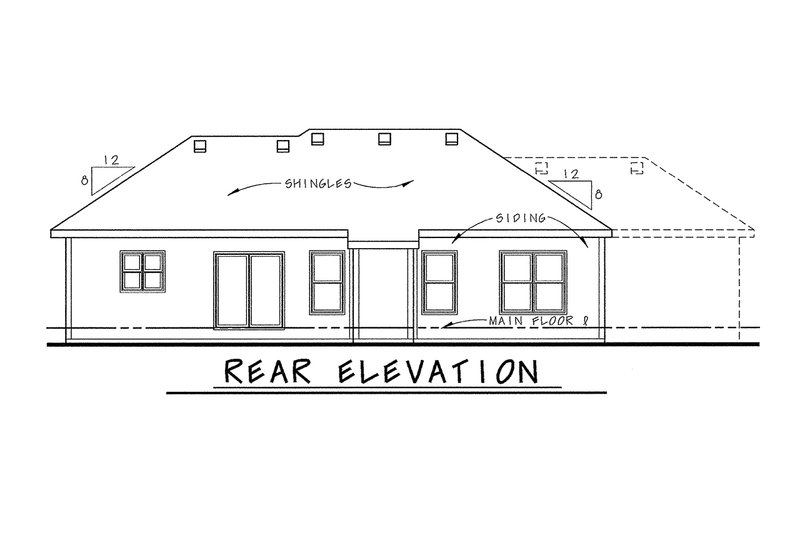 Home Plan - Exterior - Rear Elevation for Traditional House Plan #20-2091 - 3 bed, 2 bath
