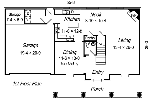 Colonial Floor Plan - Main Floor Plan #329-249
