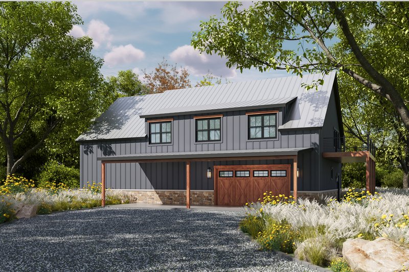 Architectural House Design - Exterior - Rear Elevation for Barndominium House Plan #20-2574 - 1 bed, 2 bath