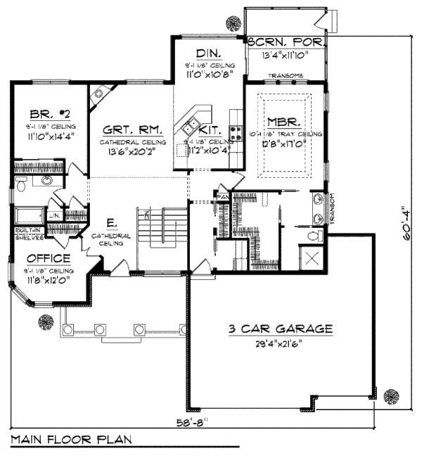 Dream House Plan - Traditional Floor Plan - Main Floor Plan #70-975