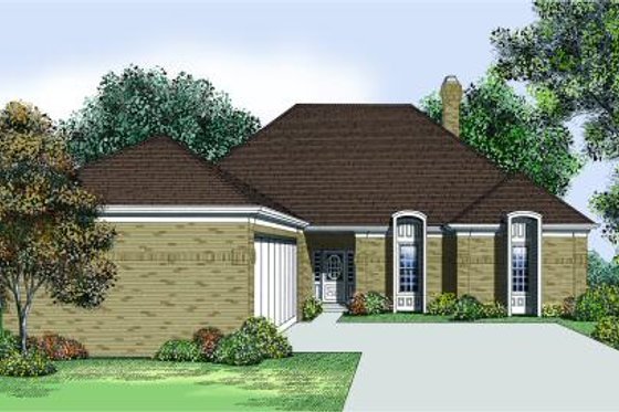 Exterior - Front Elevation for Traditional House Plan #45-312 - 3 bed, 2 bath
