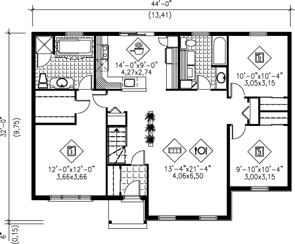 Ranch Floor Plan - Main Floor Plan #25-132