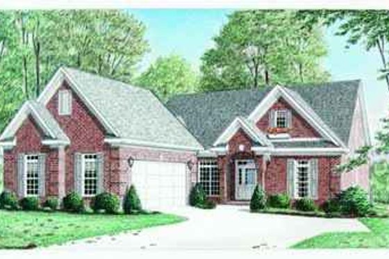 Exterior - Front Elevation for Southern House Plan #34-170 - 3 bed, 2.5 bath