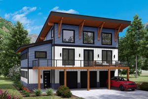 Contemporary Exterior - Front Elevation Plan #932-1245