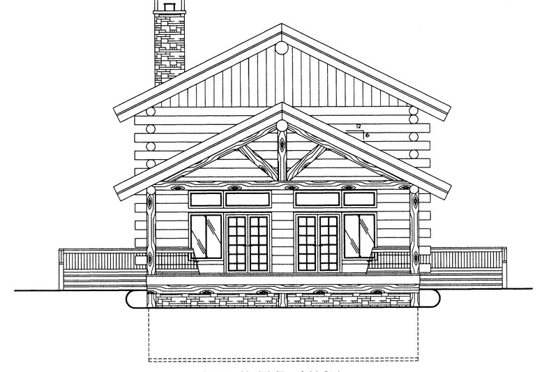 Home Plan - Exterior - Front Elevation 3 for Log House Plan #117-965 - 2 bed, 2 bath