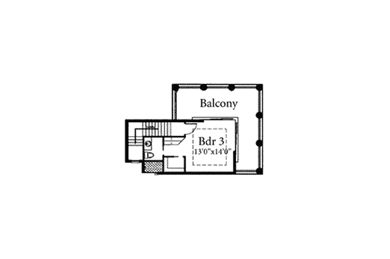 Floor Plan - Upper Floor for Mediterranean House Plan #115-106 - 3 bed, 4.5 bath