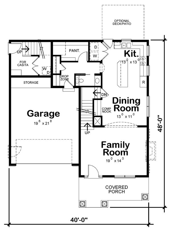 Home Plan - Craftsman Floor Plan - Main Floor Plan #20-2325