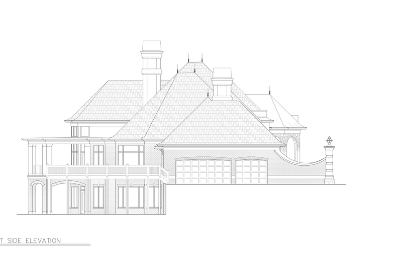 House Blueprint - Exterior - Other Elevation 2 for European House Plan #119-196 - 4 bed, 4 bath