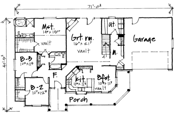 Floor Plan - Main Floor for Traditional House Plan #308-243 - 5 bed, 3 bath