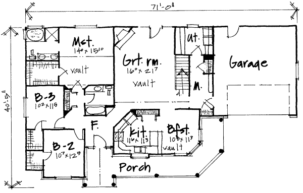 Traditional Floor Plan - Main Floor Plan #308-243