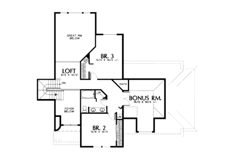 Home Plan - Floor Plan - Upper Floor for Traditional House Plan #48-326 - 3 bed, 2.5 bath