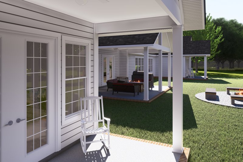 House Plan Design - Exterior - Covered Porch 1 for Farmhouse House Plan #513-2191 - 6 bed, 4.5 bath