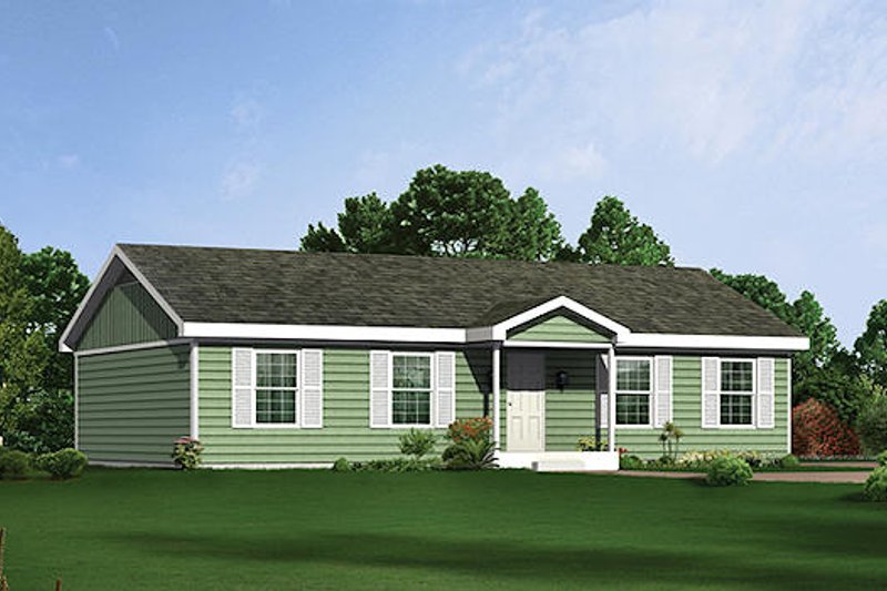 Ranch Style House Plan - 3 Beds 2 Baths 1344 Sq/Ft Plan #57-244